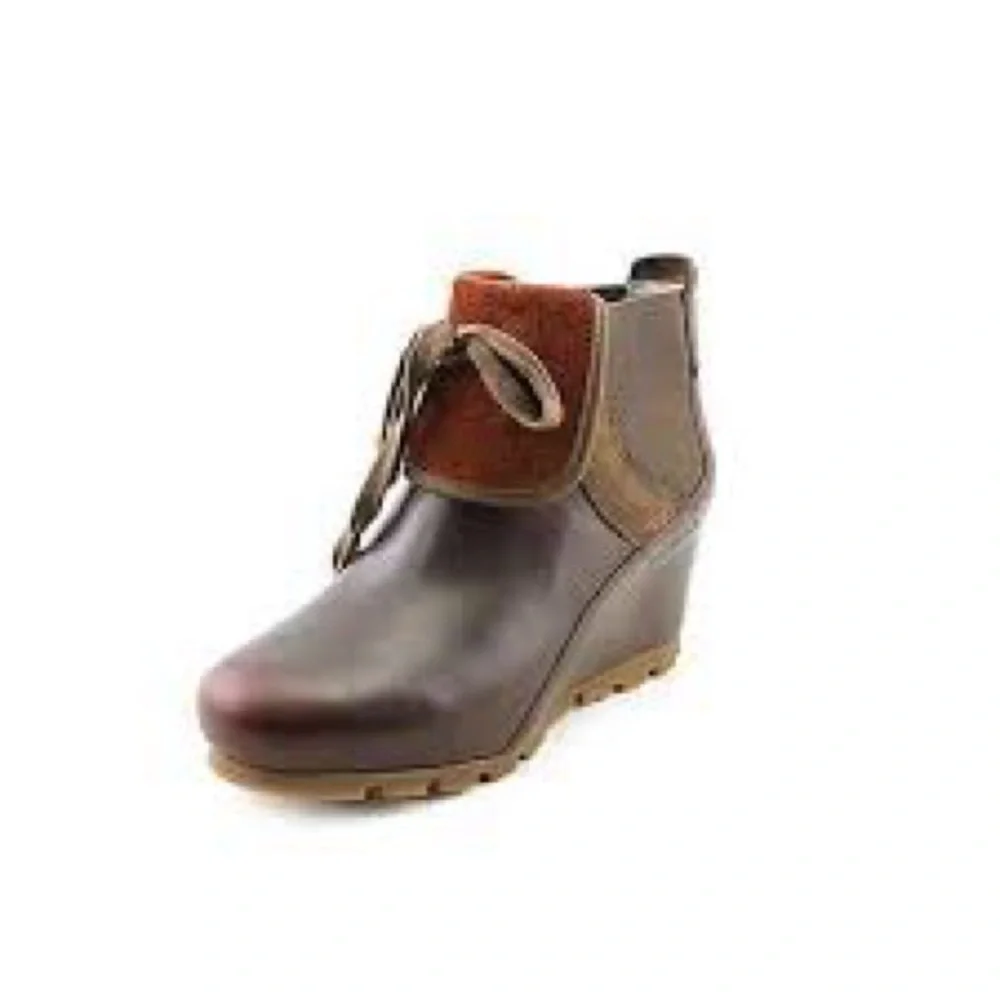 Merrell wedgetarian cinnamon smooth leather ankle boots women’s size 7‎ casual